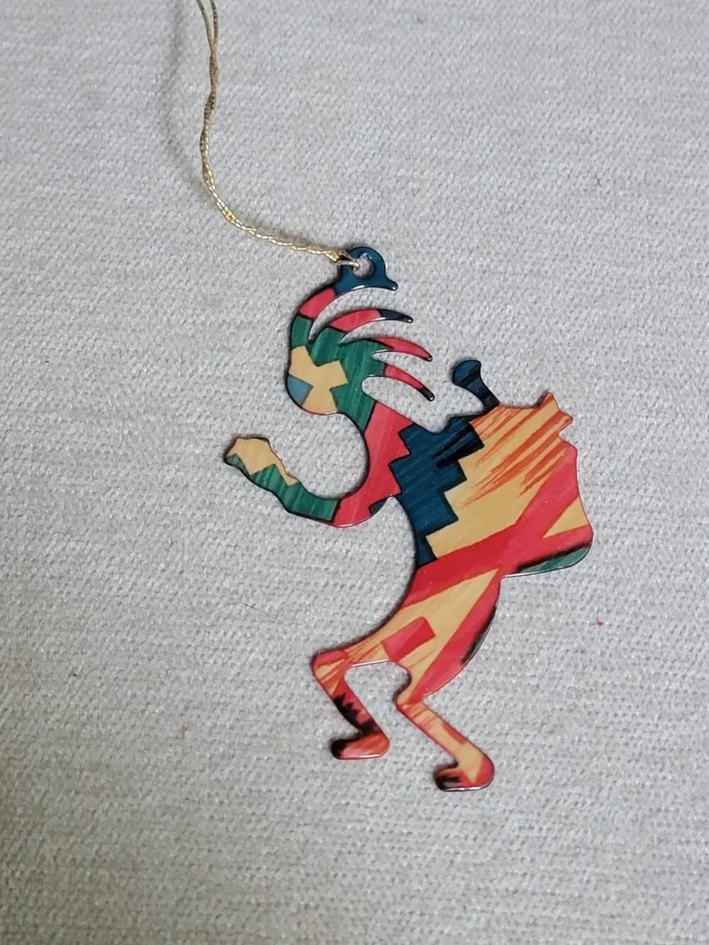 Kokopelli Christmas Tree Ornament Southwest Design Theme Native Americana Metal